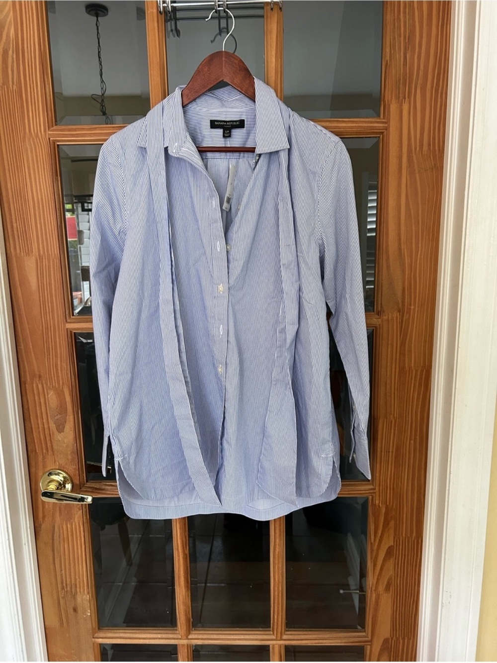 Banana Republic Parker Blue Pinstripe Button-Down Shirt